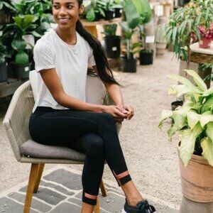 Zyia Active Black Strap Deluxe Hi-Rise 7/8 Leggings